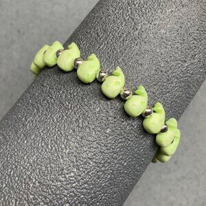 Trrtlz Friendship Whale Bracelet Tiny Green Silver Stretch Retro Marine Ocean